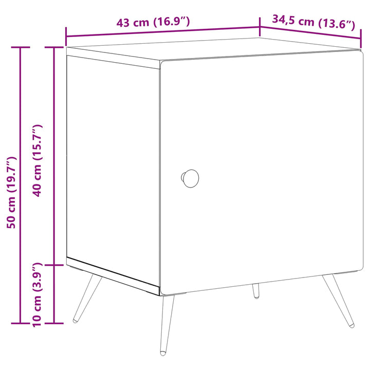 Natskab 2 pcs Sonoma-eg 43 x 34,5 x 50 cm Konstrueret træ