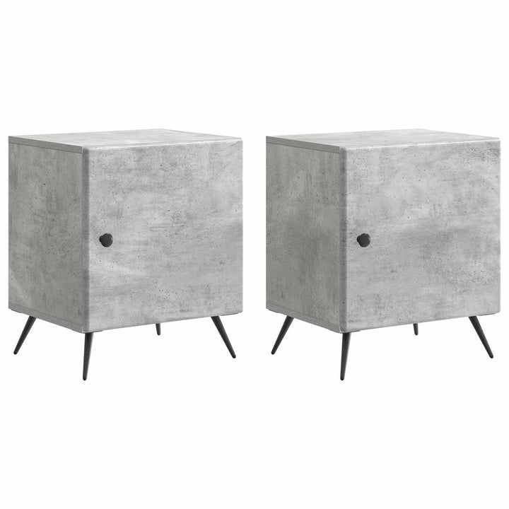 Natskab 2 pcs Betongrå 43 x 34,5 x 50 cm Konstrueret træ