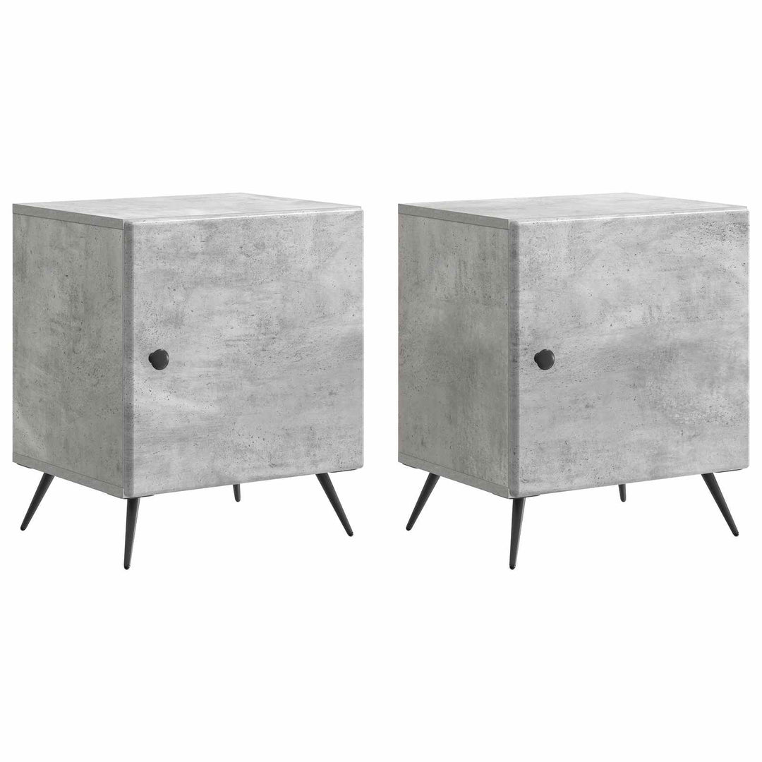 Natskab 2 pcs Betongrå 43 x 34,5 x 50 cm Konstrueret træ