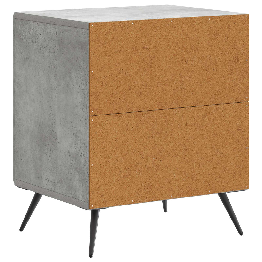 Natskab 2 pcs Betongrå 43 x 34,5 x 50 cm Konstrueret træ