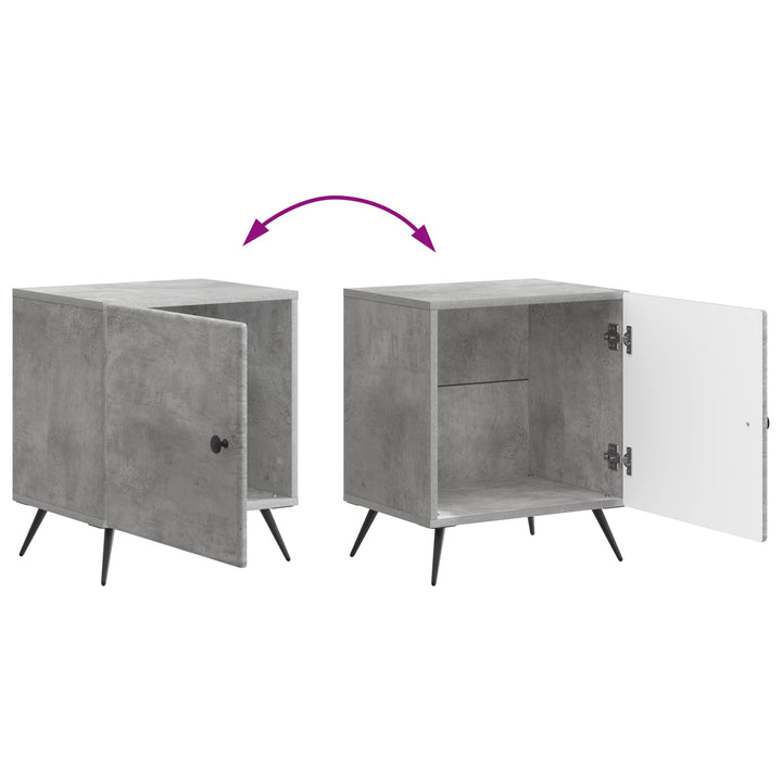 Natskab 2 pcs Betongrå 43 x 34,5 x 50 cm Konstrueret træ