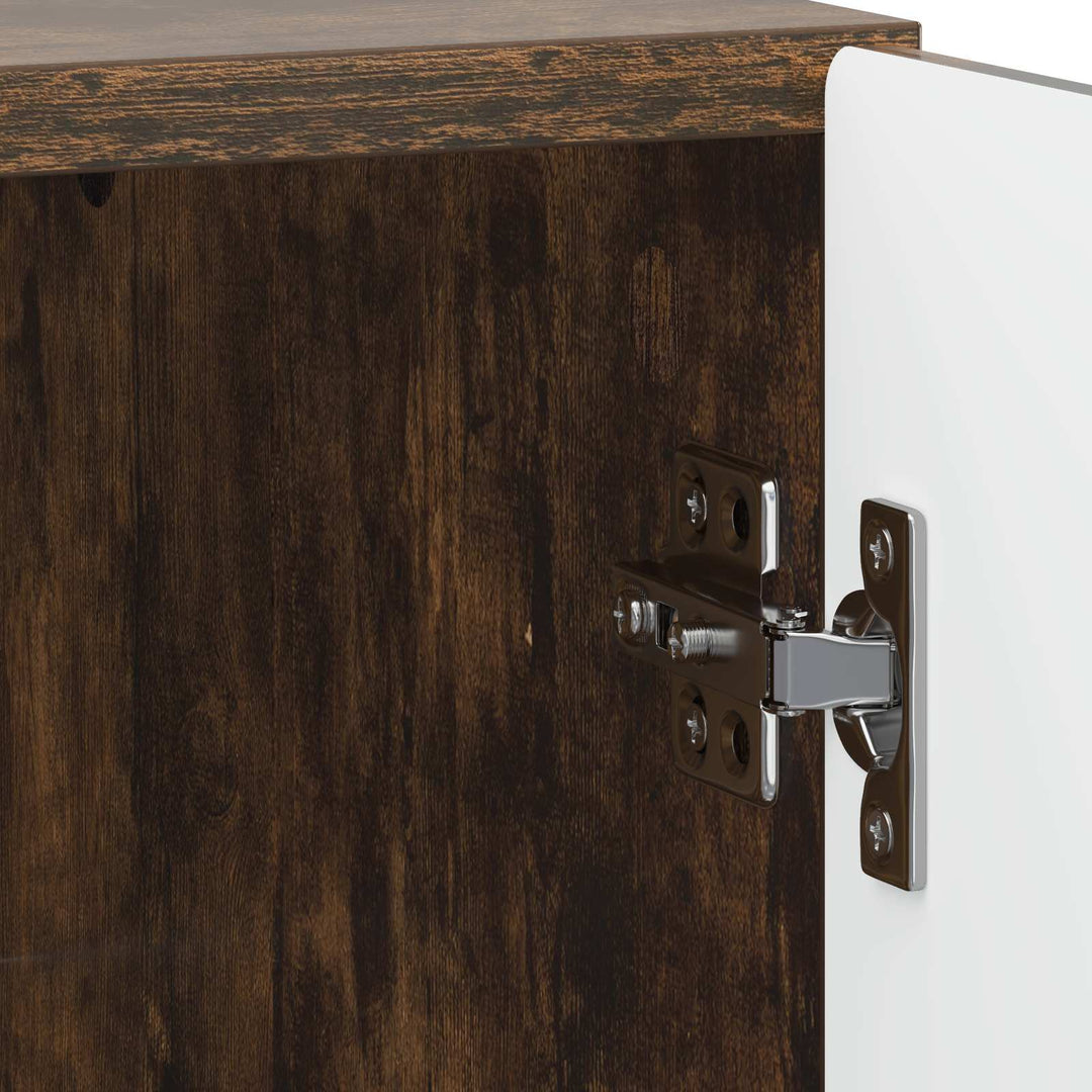 Natskab 2 pcs Røget eg 43 x 34,5 x 50 cm Konstrueret træ