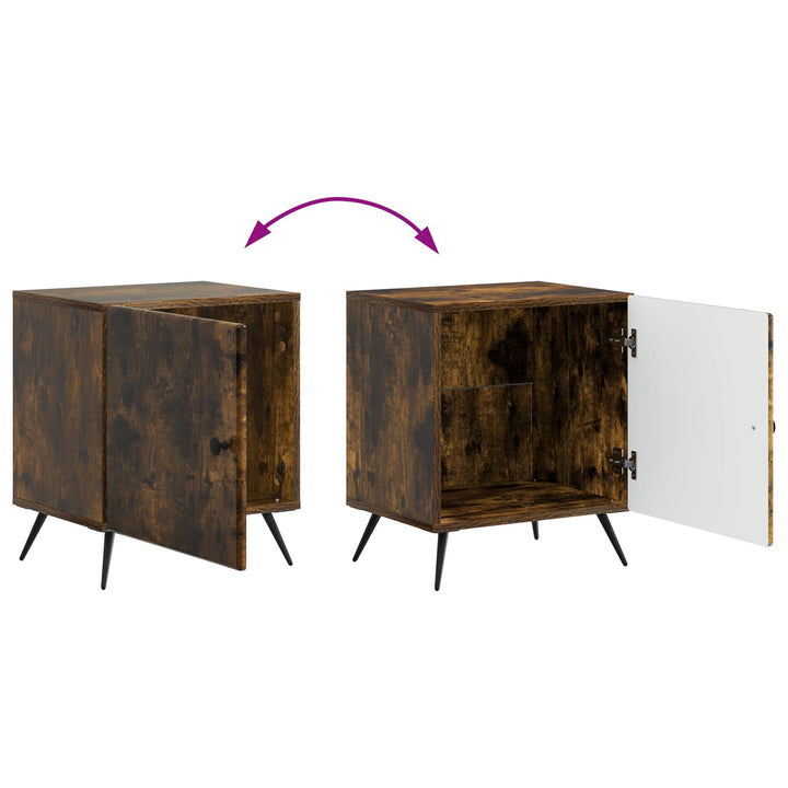Natskab 2 pcs Røget eg 43 x 34,5 x 50 cm Konstrueret træ