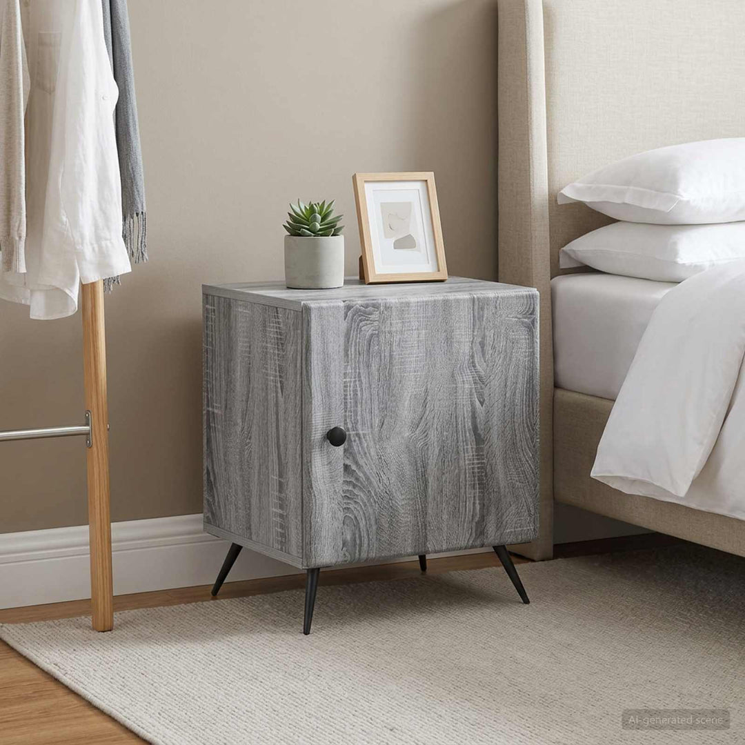 Natskab 2 pcs Grå sonoma-eg 43 x 34,5 x 50 cm Konstrueret træ