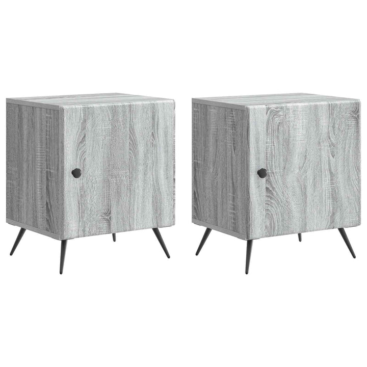 Natskab 2 pcs Grå sonoma-eg 43 x 34,5 x 50 cm Konstrueret træ