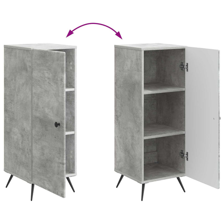 Sideboard Betongrå 33 x 34,5 x 90 cm Konstrueret træ