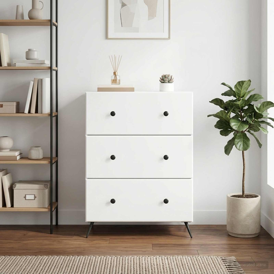 Skuffeskab Hvid 66 x 34,5 x 90 cm Konstrueret træ