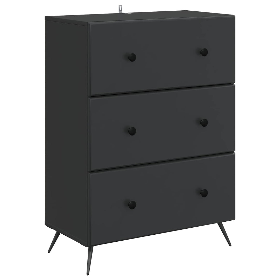 Skuffeskab Sort 66 x 34,5 x 90 cm Konstrueret træ