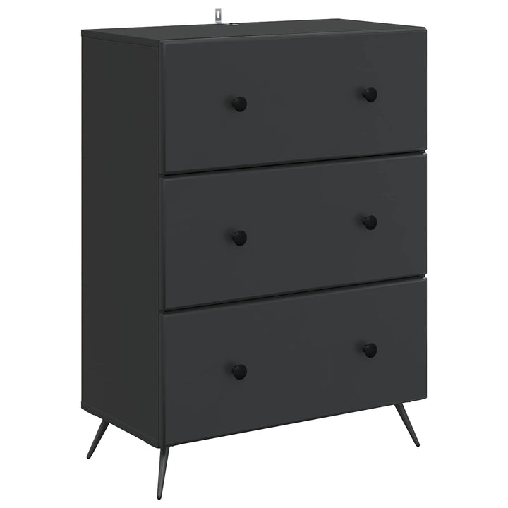 Skuffeskab Sort 66 x 34,5 x 90 cm Konstrueret træ