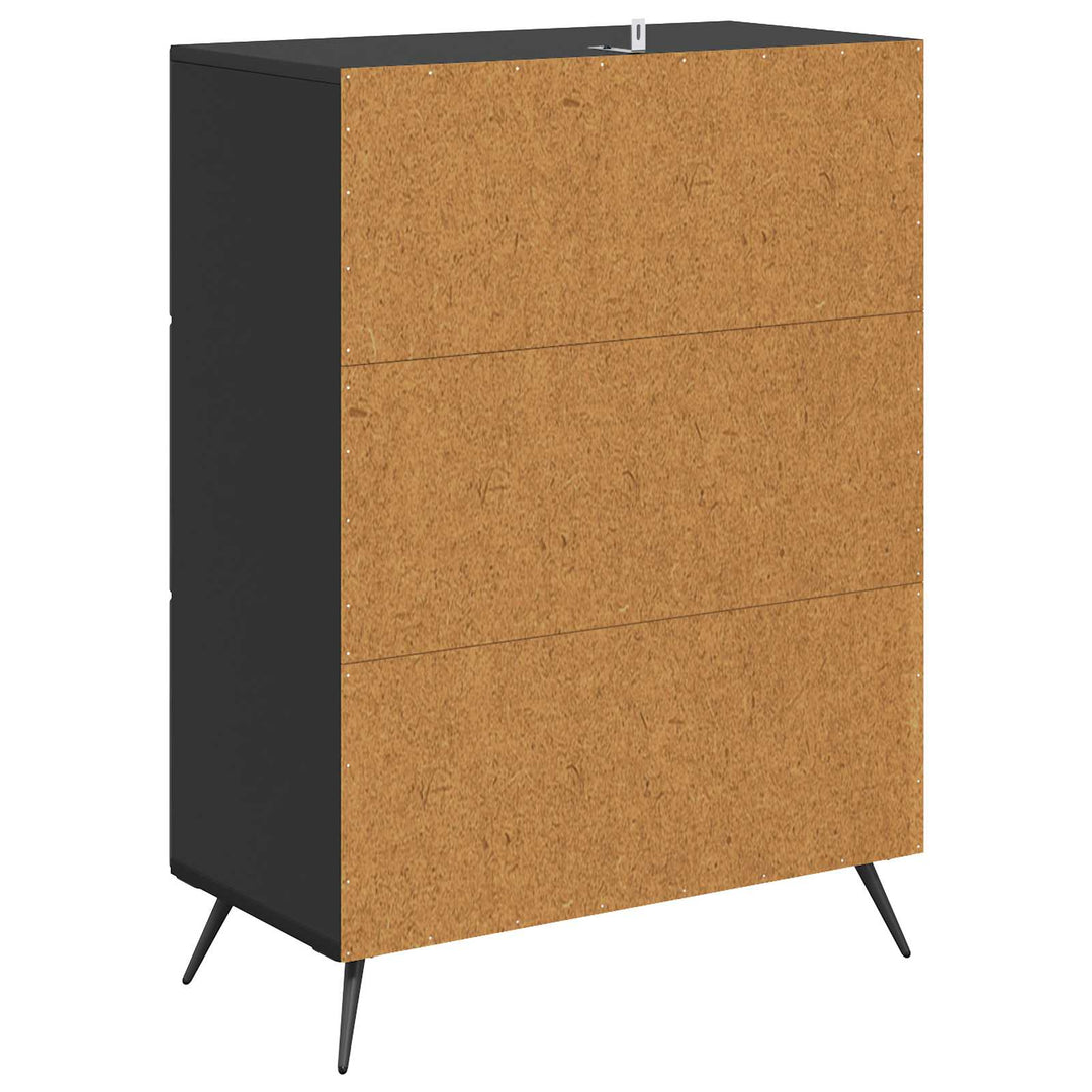 Skuffeskab Sort 66 x 34,5 x 90 cm Konstrueret træ