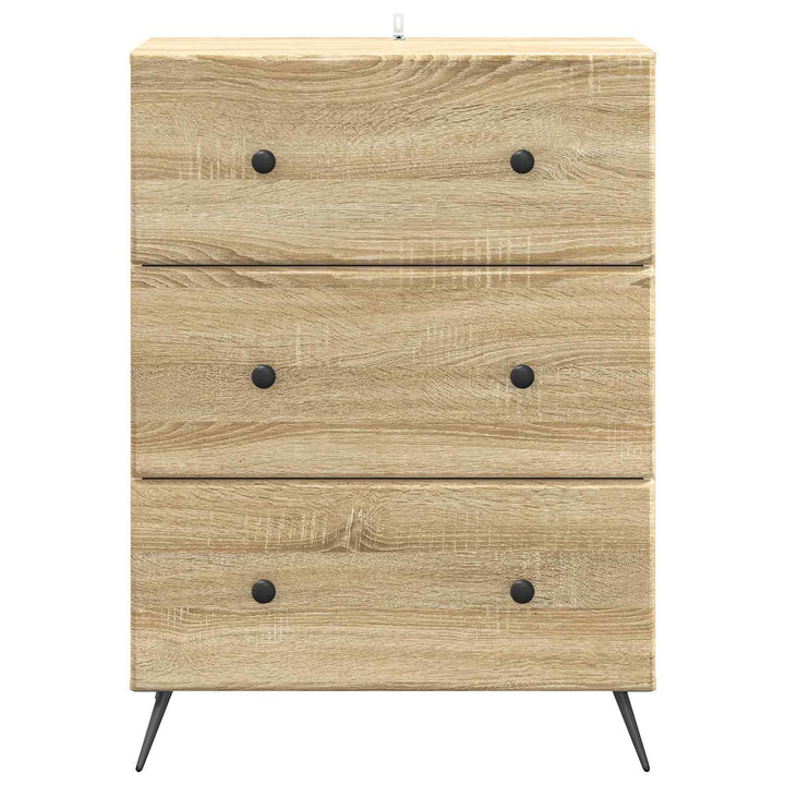 Skuffeskab Sonoma-eg 66 x 34,5 x 90 cm Konstrueret træ