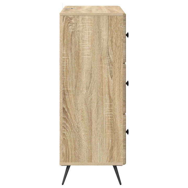 Skuffeskab Sonoma-eg 66 x 34,5 x 90 cm Konstrueret træ