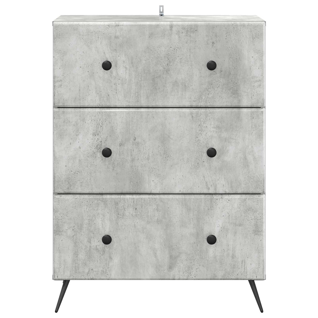 Skuffeskab Betongrå 66 x 34,5 x 90 cm Konstrueret træ