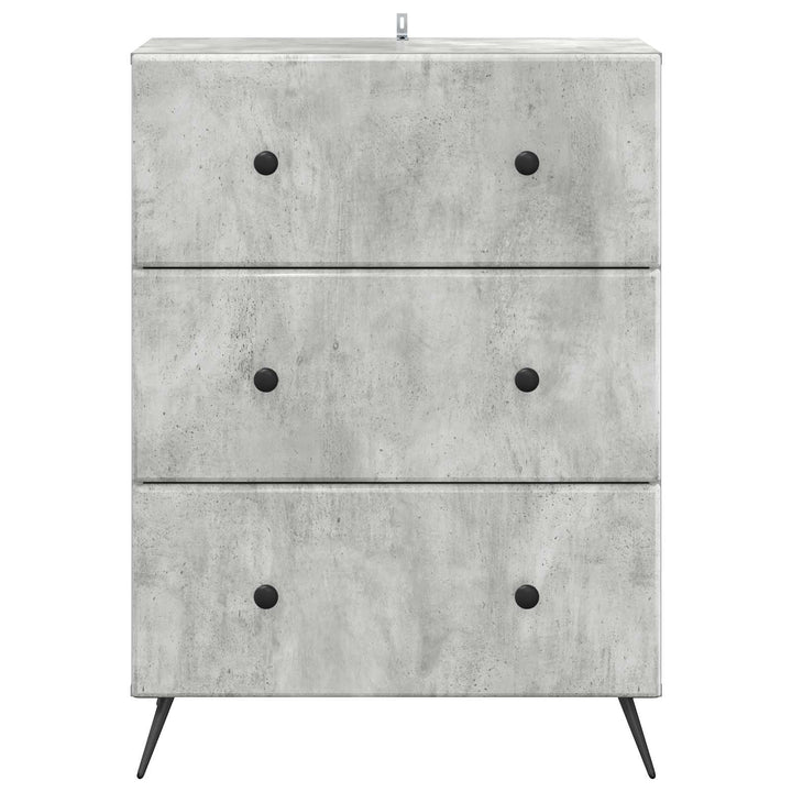 Skuffeskab Betongrå 66 x 34,5 x 90 cm Konstrueret træ