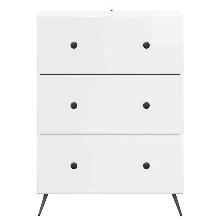 Skuffeskab Hvid højglans 66 x 34,5 x 90 cm Konstrueret træ