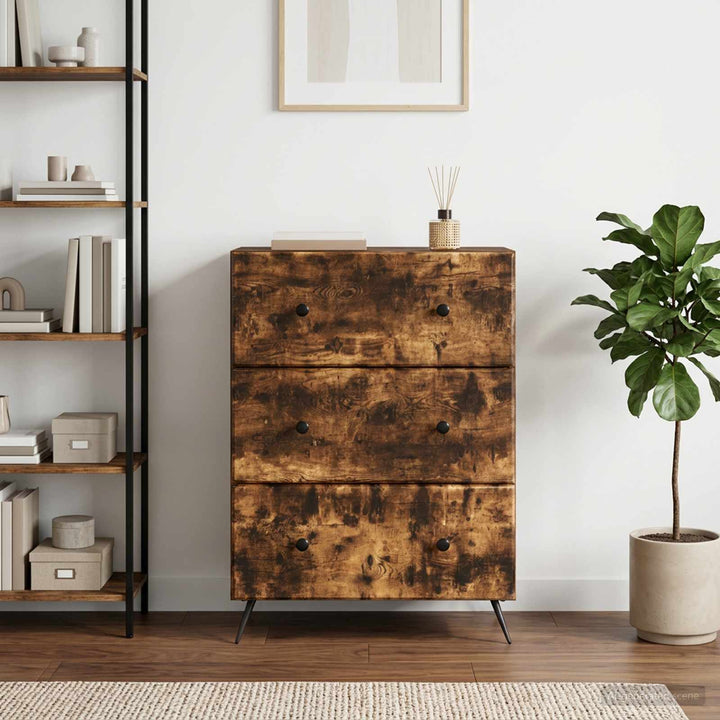 Skuffeskab 66 x 34,5 x 90 cm Konstrueret træ Røget eg