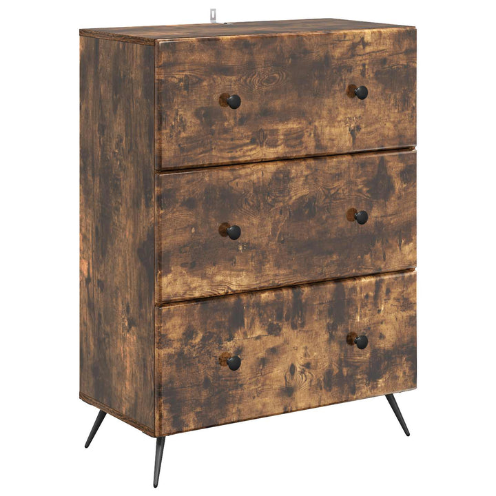 Skuffeskab 66 x 34,5 x 90 cm Konstrueret træ Røget eg
