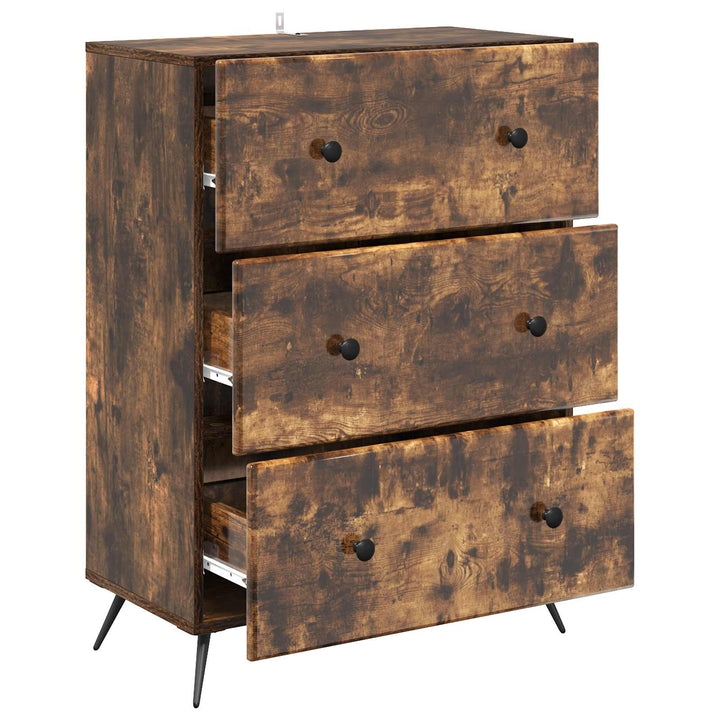 Skuffeskab 66 x 34,5 x 90 cm Konstrueret træ Røget eg