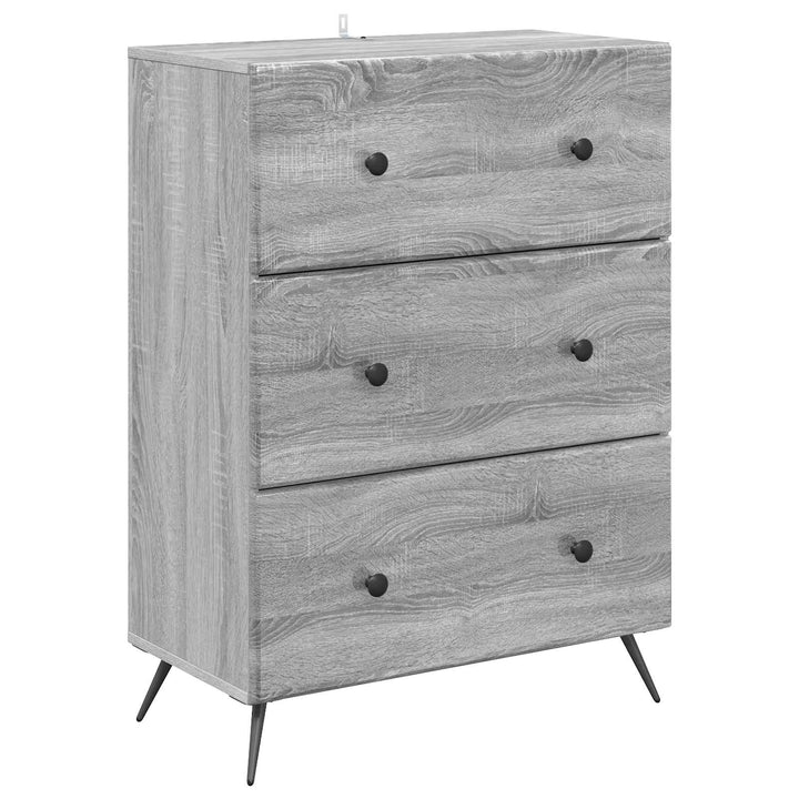 Skuffeskab 66 x 34,5 x 90 cm Konstrueret træ Grå sonoma-eg