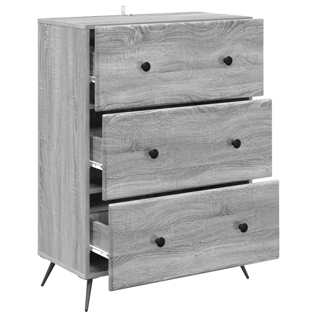 Skuffeskab 66 x 34,5 x 90 cm Konstrueret træ Grå sonoma-eg