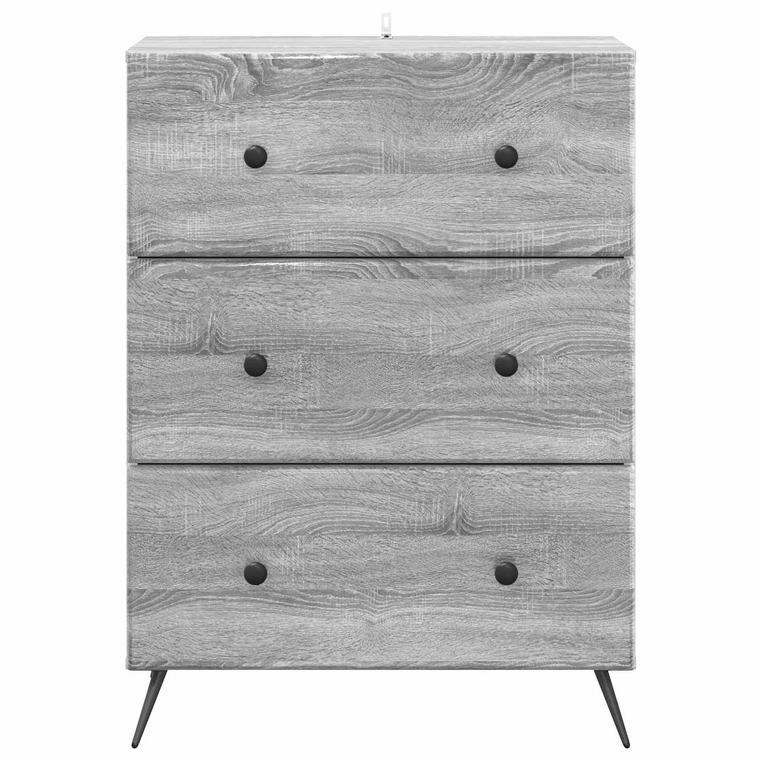 Skuffeskab 66 x 34,5 x 90 cm Konstrueret træ Grå sonoma-eg