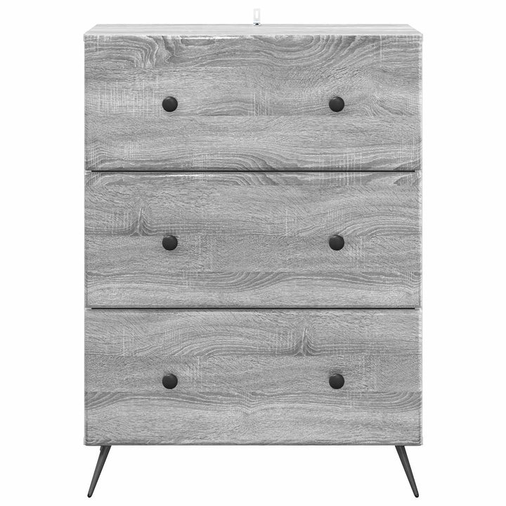 Skuffeskab 66 x 34,5 x 90 cm Konstrueret træ Grå sonoma-eg