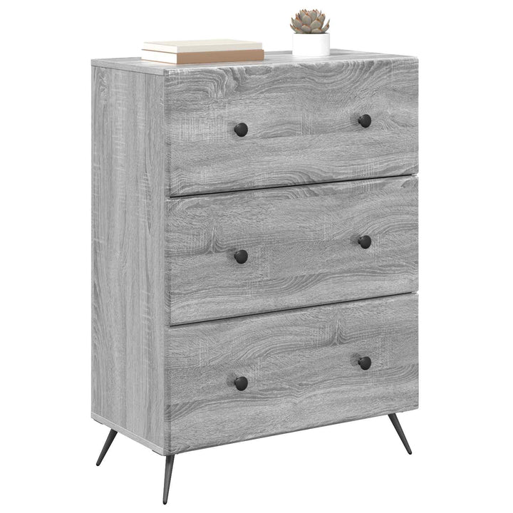 Skuffeskab 66 x 34,5 x 90 cm Konstrueret træ Grå sonoma-eg