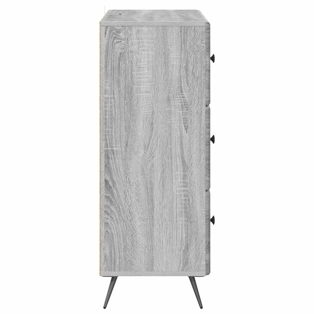 Skuffeskab 66 x 34,5 x 90 cm Konstrueret træ Grå sonoma-eg