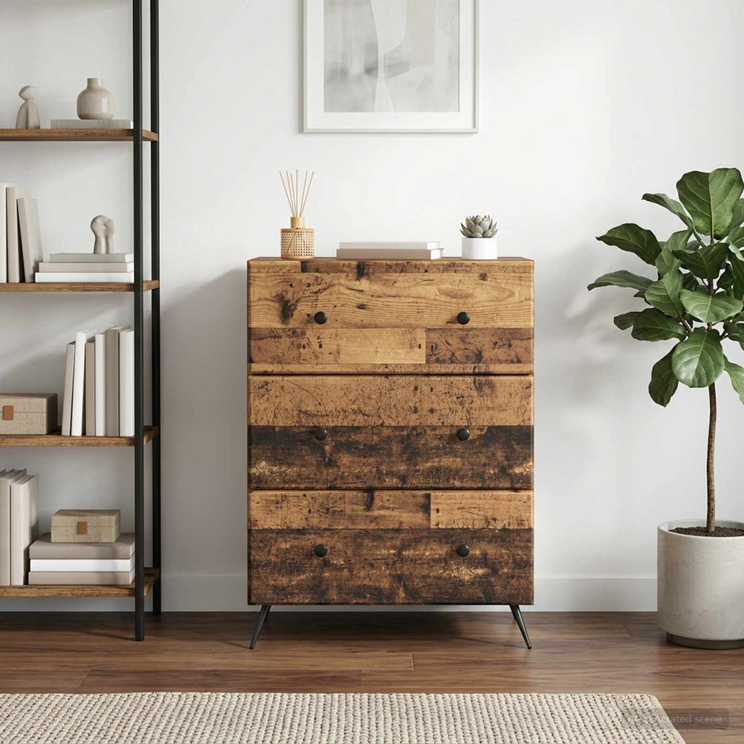 Skuffeskab Gammelt træ 66 x 34,5 x 90 cm Konstrueret træ