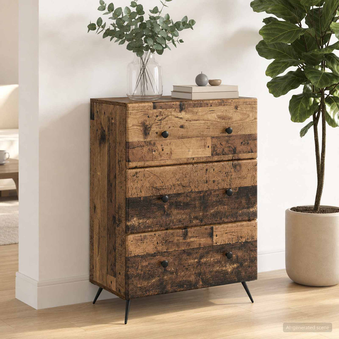 Skuffeskab Gammelt træ 66 x 34,5 x 90 cm Konstrueret træ