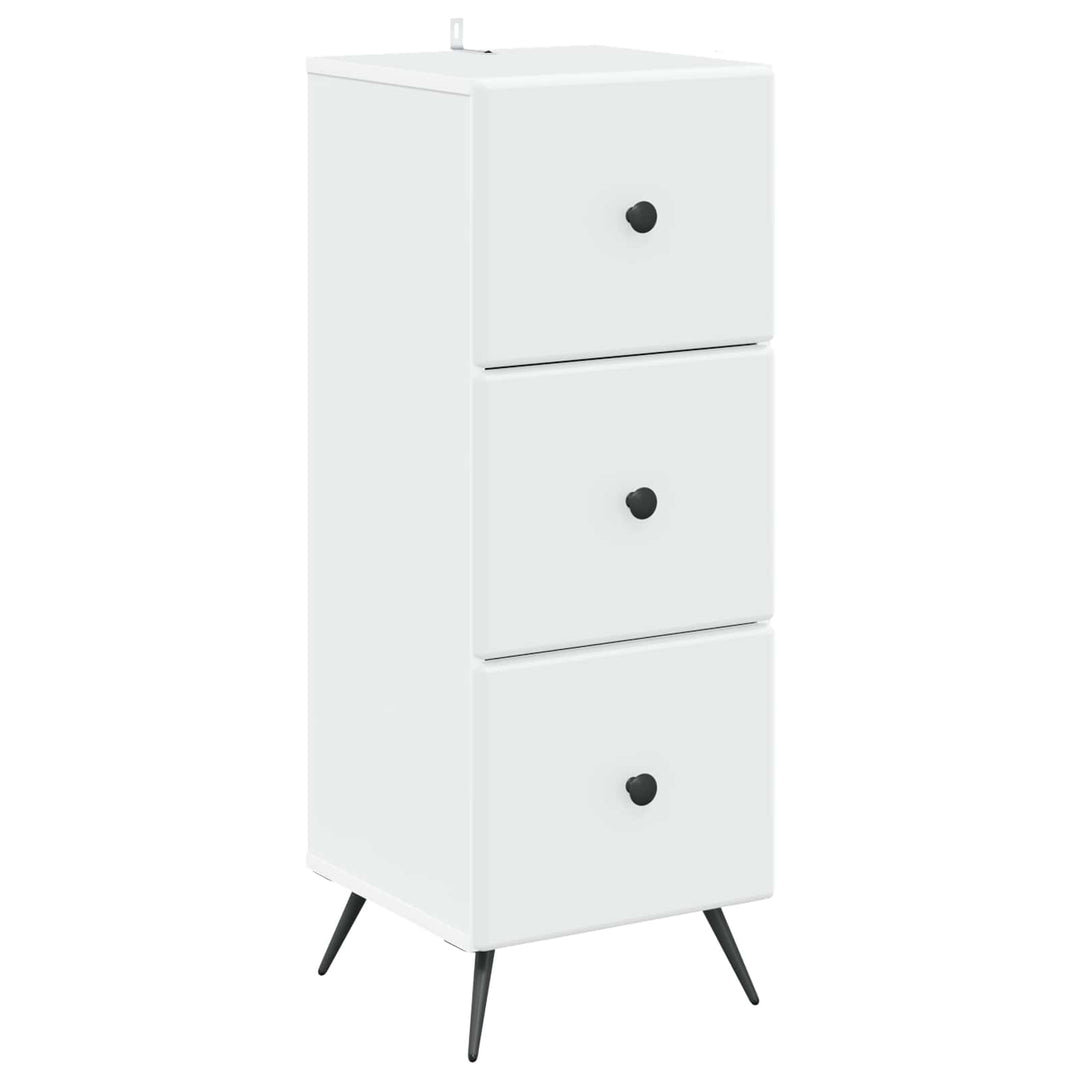 Skuffeskab Hvid 33 x 34,5 x 90 cm Konstrueret træ