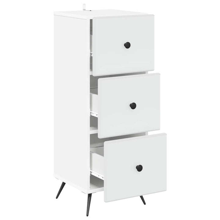Skuffeskab Hvid 33 x 34,5 x 90 cm Konstrueret træ