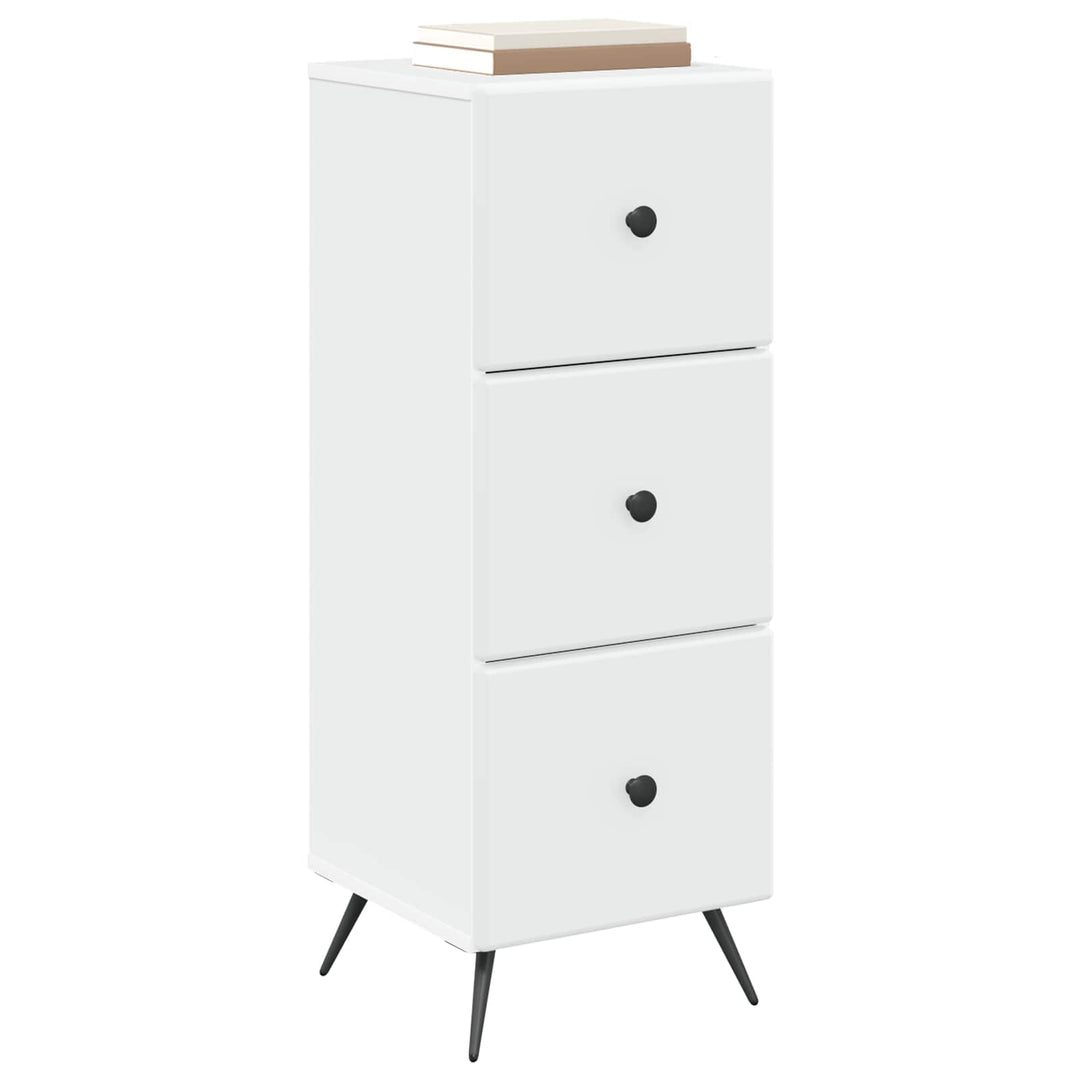 Skuffeskab Hvid 33 x 34,5 x 90 cm Konstrueret træ