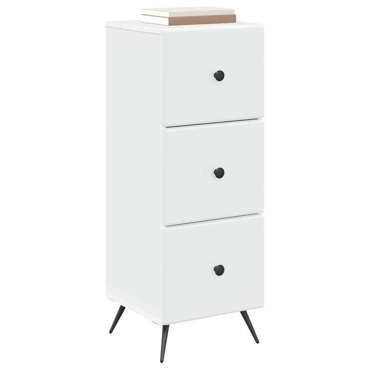Skuffeskab Hvid 33 x 34,5 x 90 cm Konstrueret træ