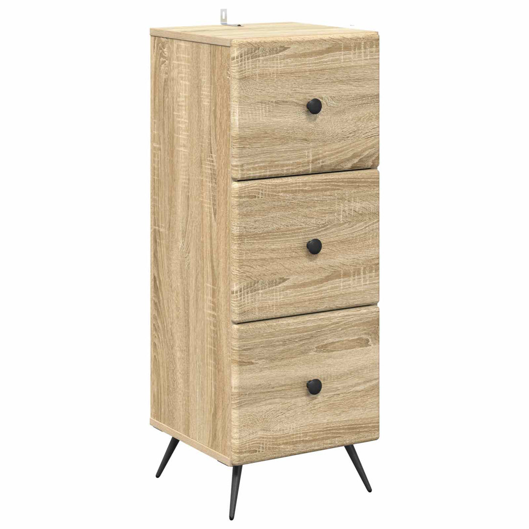 Skuffeskab Sonoma-eg 33 x 34,5 x 90 cm Konstrueret træ