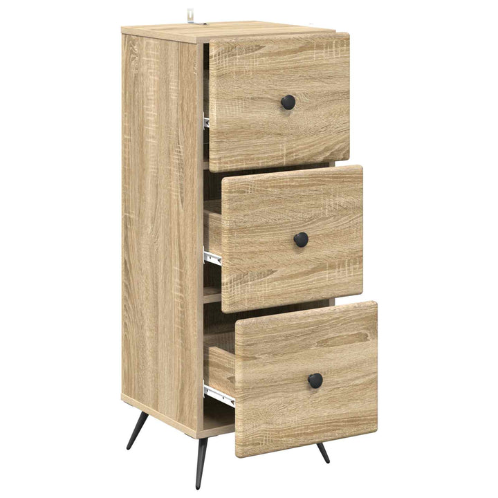 Skuffeskab Sonoma-eg 33 x 34,5 x 90 cm Konstrueret træ
