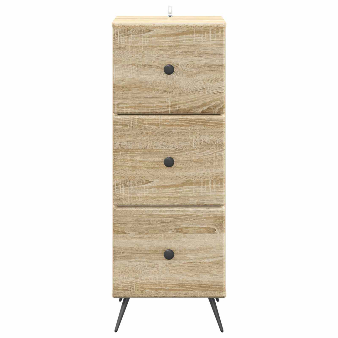 Skuffeskab Sonoma-eg 33 x 34,5 x 90 cm Konstrueret træ
