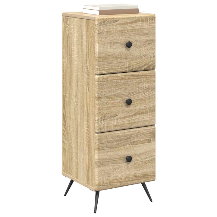 Skuffeskab Sonoma-eg 33 x 34,5 x 90 cm Konstrueret træ