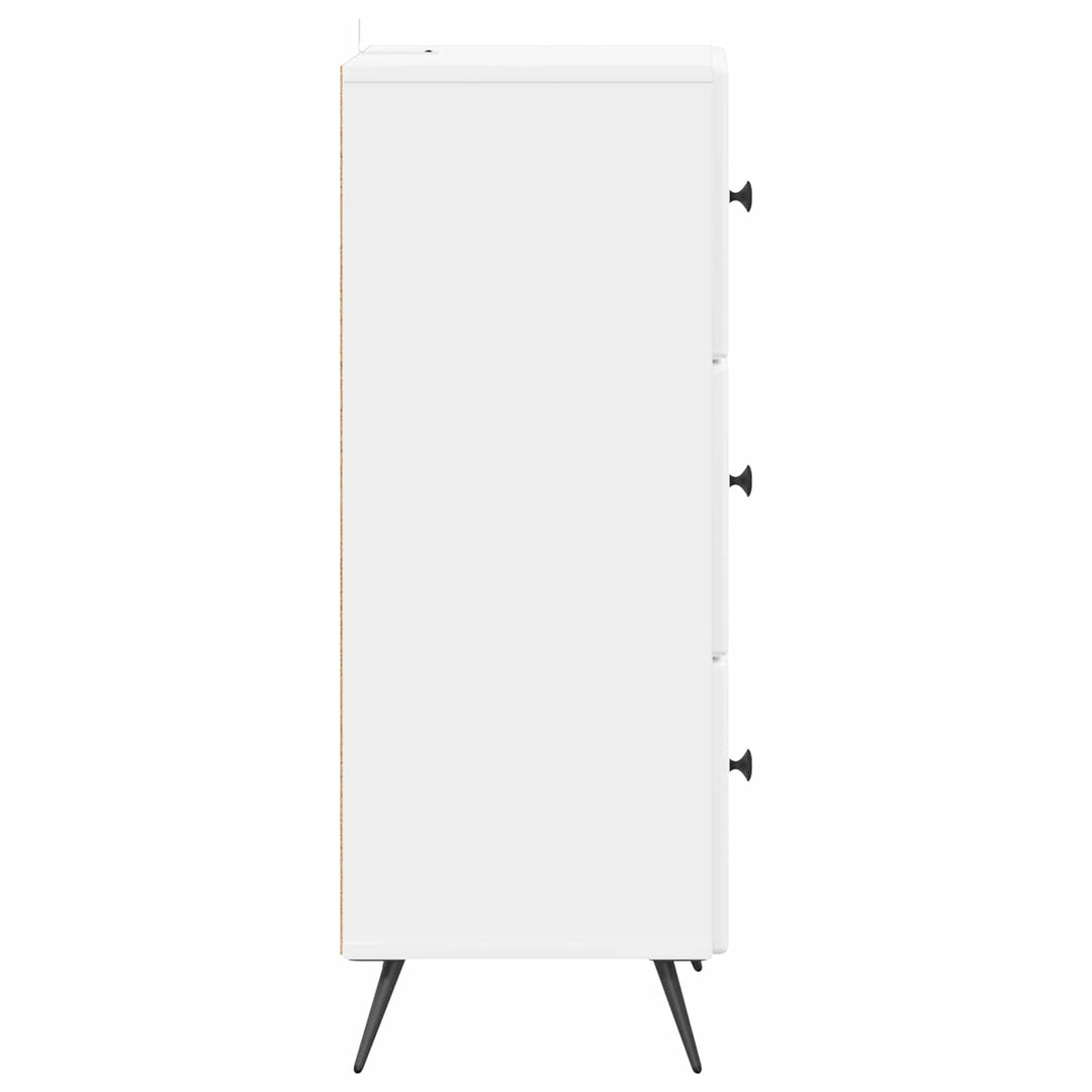Skuffeskab Hvid højglans 33 x 34,5 x 90 cm Konstrueret træ