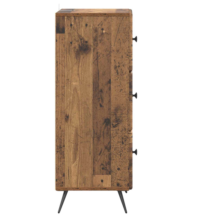 Skuffeskab Gammelt træ 33 x 34,5 x 90 cm Konstrueret træ