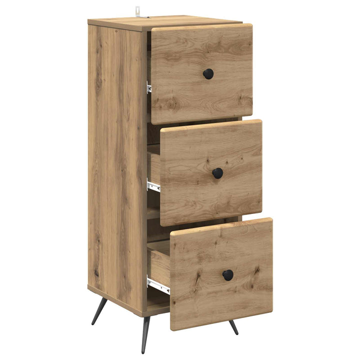 Skuffeskab 33 x 34,5 x 90 cm Konstrueret træ Artisan-eg