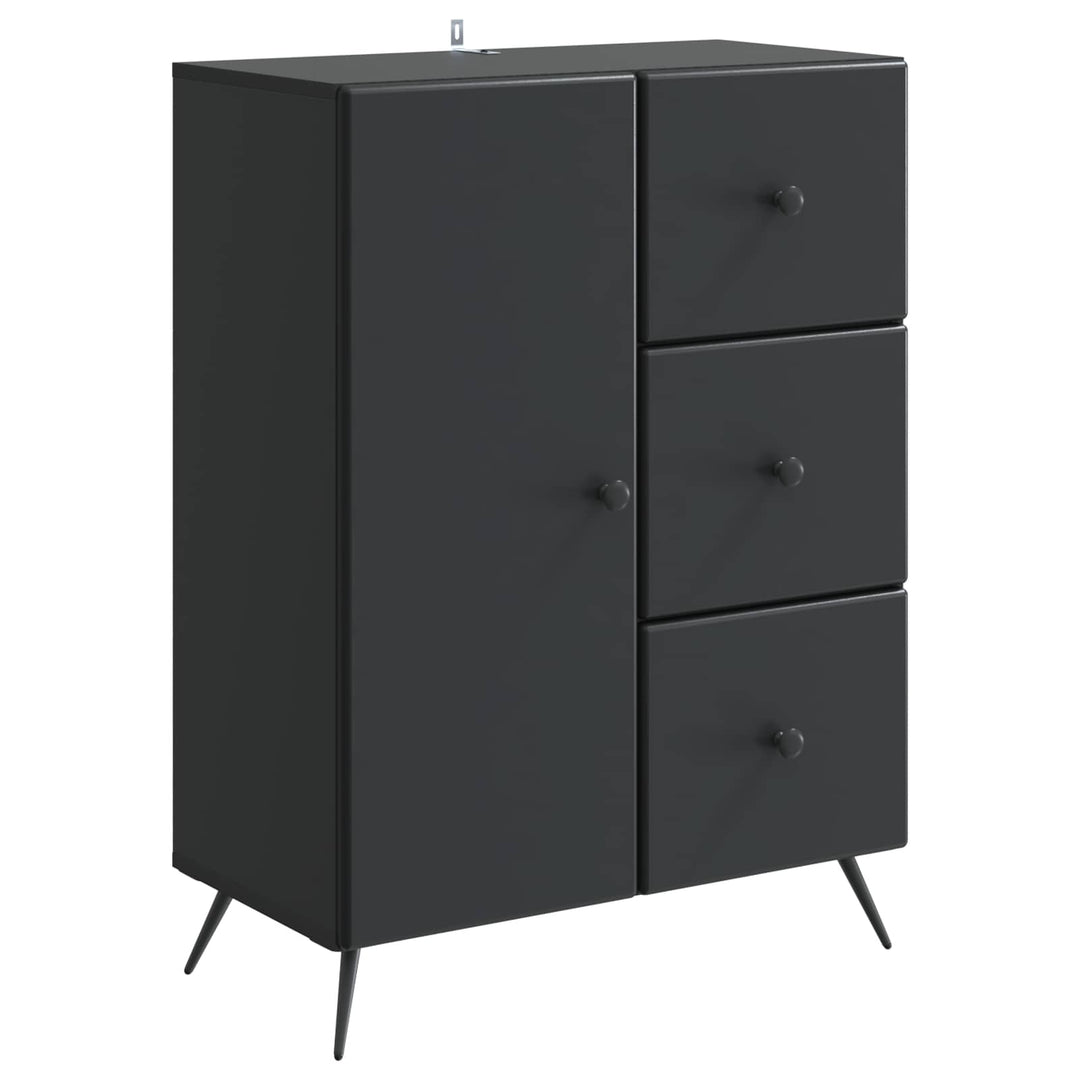 Sideboard med skuffe Sort 66 x 34,5 x 90 cm Konstrueret træ