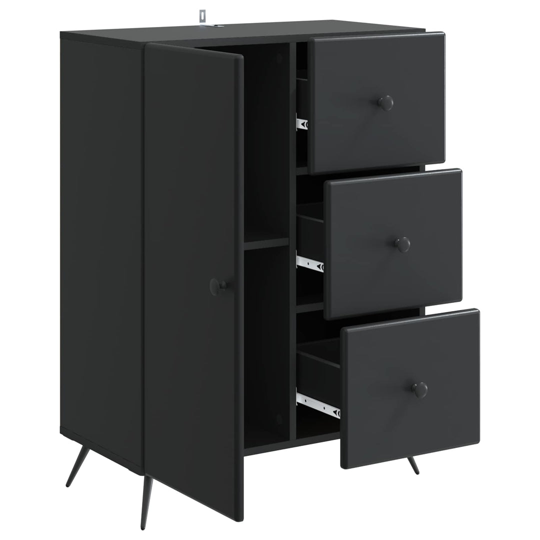 Sideboard med skuffe Sort 66 x 34,5 x 90 cm Konstrueret træ