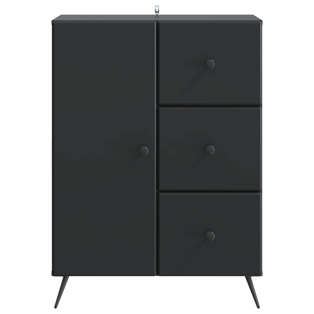 Sideboard med skuffe Sort 66 x 34,5 x 90 cm Konstrueret træ