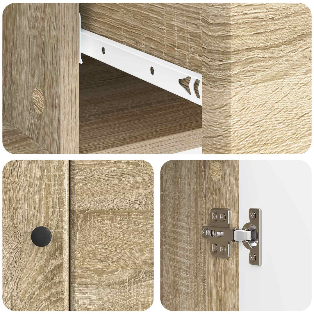 Sideboard Sonoma-eg 66 x 34,5 x 90 cm Konstrueret træ