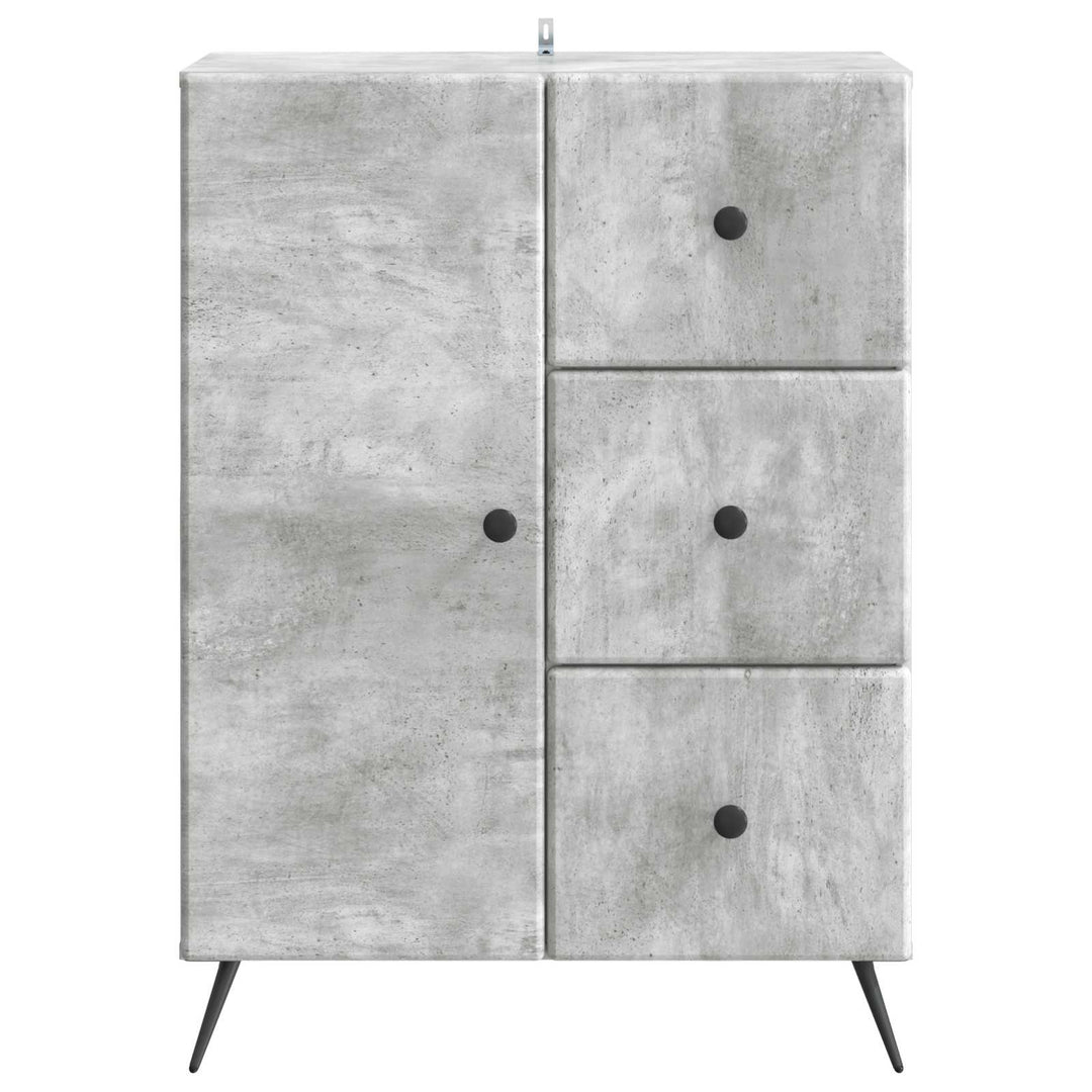 Sideboard med skuffe Betongrå 66 x 34,5 x 90 cm Konstrueret træ