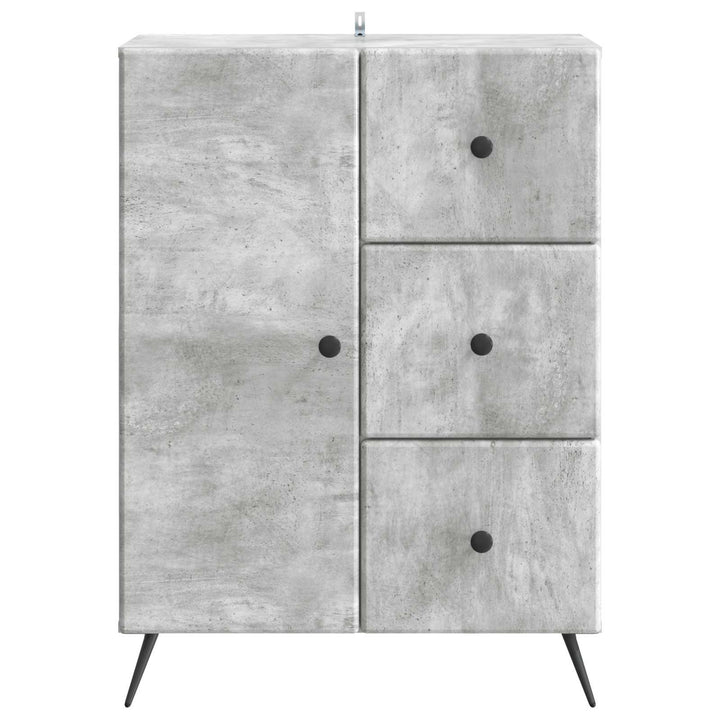 Sideboard med skuffe Betongrå 66 x 34,5 x 90 cm Konstrueret træ