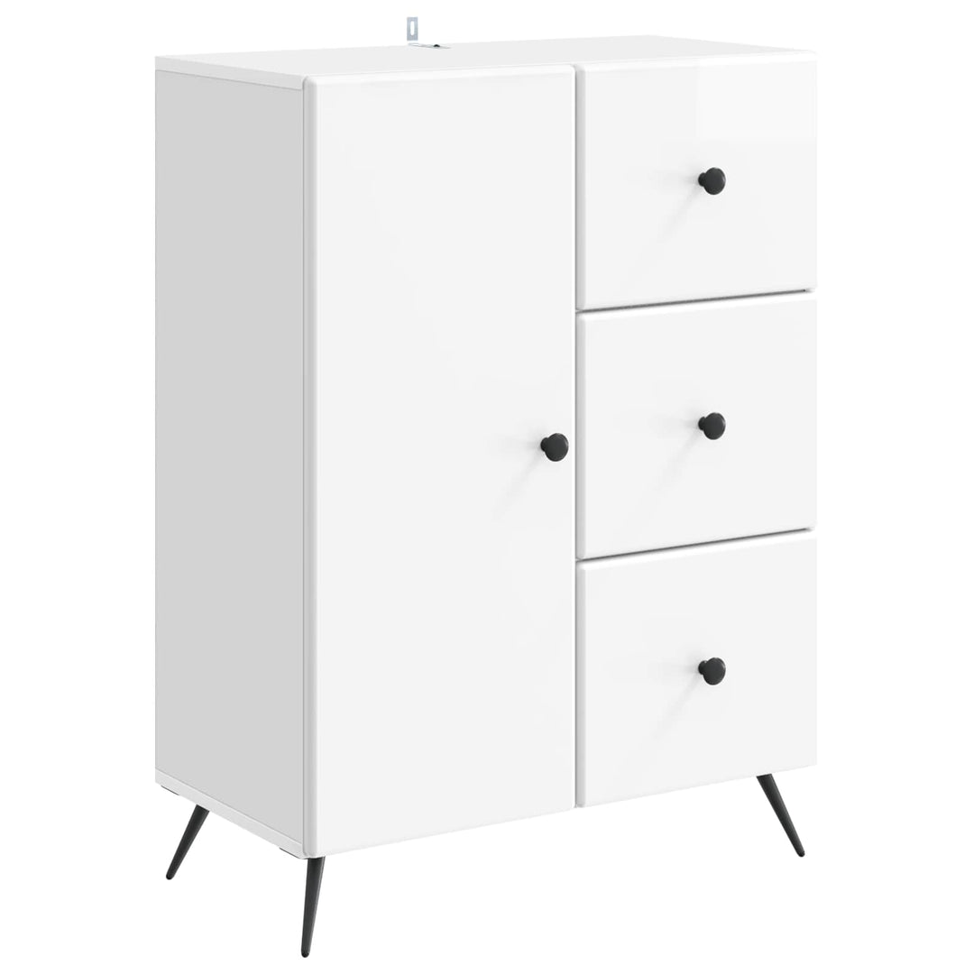 Sideboard Hvid højglans 66 x 34,5 x 90 cm Konstrueret træ