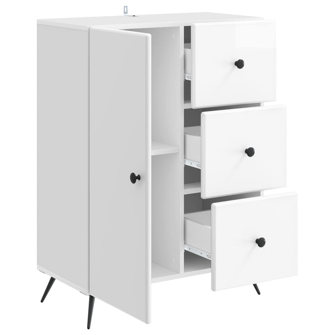 Sideboard Hvid højglans 66 x 34,5 x 90 cm Konstrueret træ