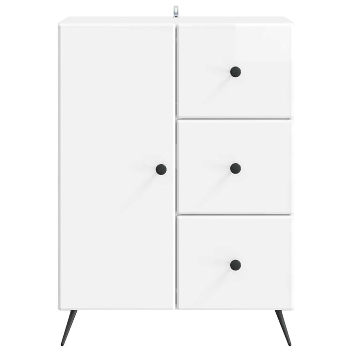 Sideboard Hvid højglans 66 x 34,5 x 90 cm Konstrueret træ